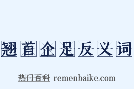 翘首企足反义词是什么意思的图片